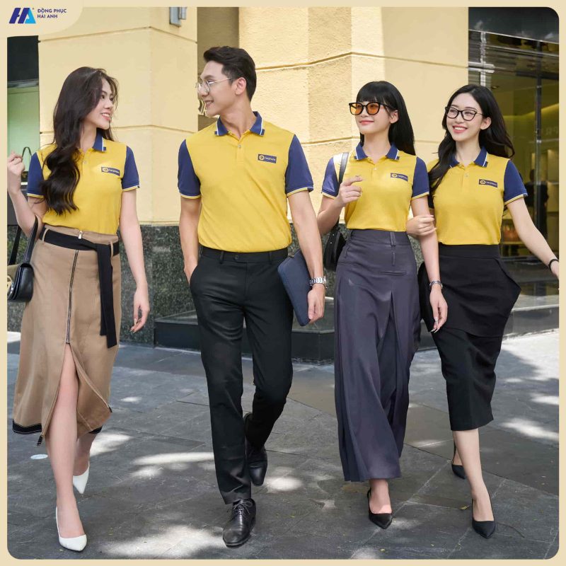 Mẫu đồng phục công ty màu vàng